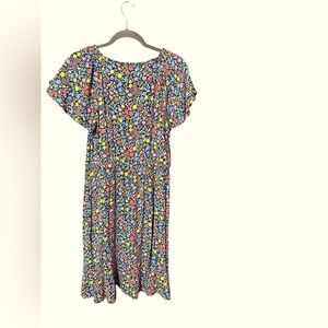 Talbots Pink and Yellow Midi Sundress Cap Sleeve NWT